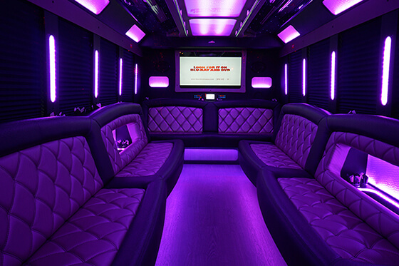 party bus neon interior